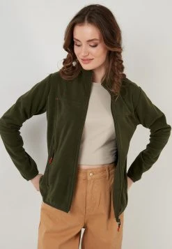 LELA HIGH COLLAR ZIPPER - Forro Polar - Khaki, Mujer -LELA Tienda 021fdc66c298460a9b69af3aeef21cd0