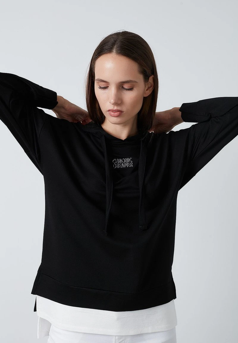 LELA Jersey Con Capucha - Black , Mujer 2 LELA Jersey Con Capucha - Black , Mujer - Imagen 2