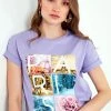 LELA Camiseta Estampada - Lilac, Mujer