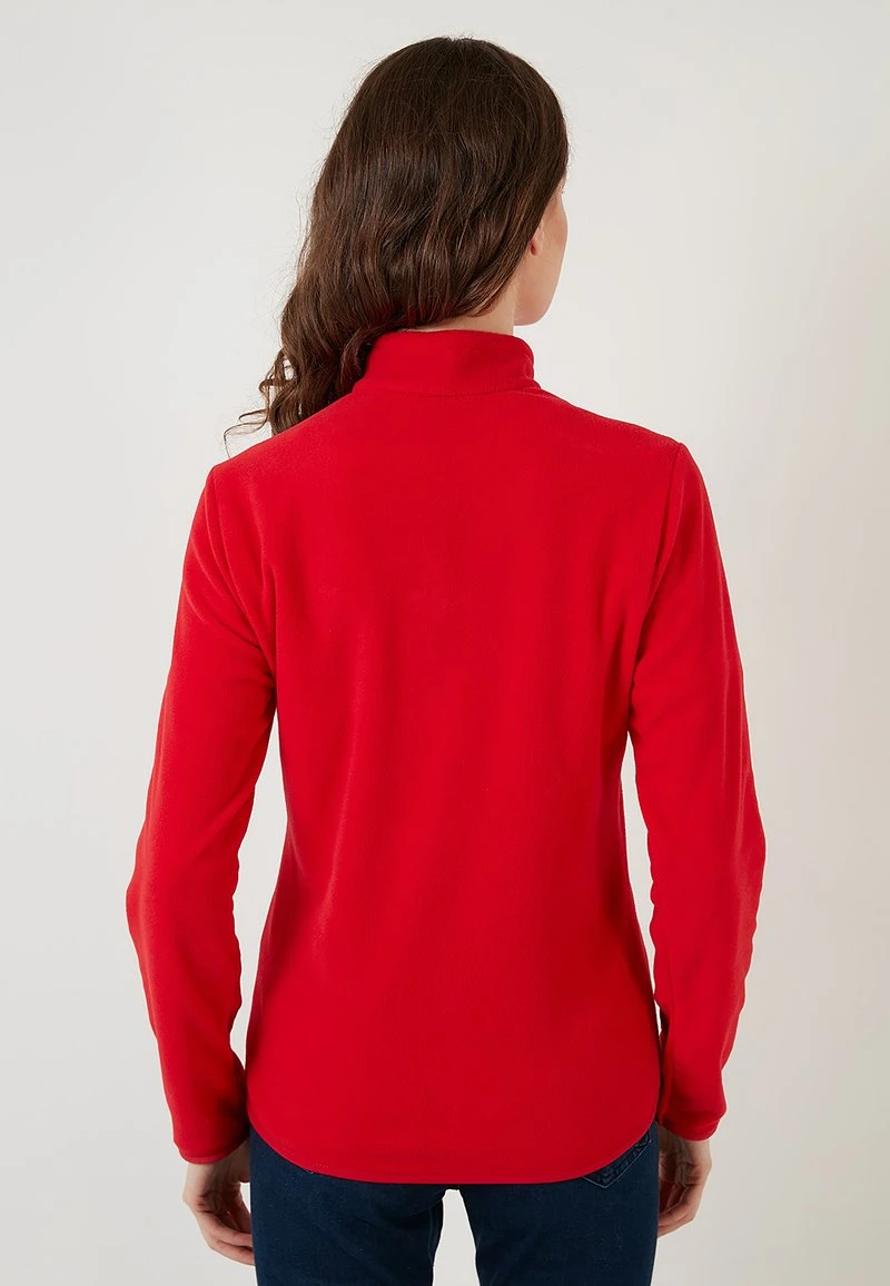 LELA HIGH COLLAR ZIPPER - Forro Polar - Red , Mujer 2 LELA HIGH COLLAR ZIPPER - Forro Polar - Red , Mujer - Imagen 2