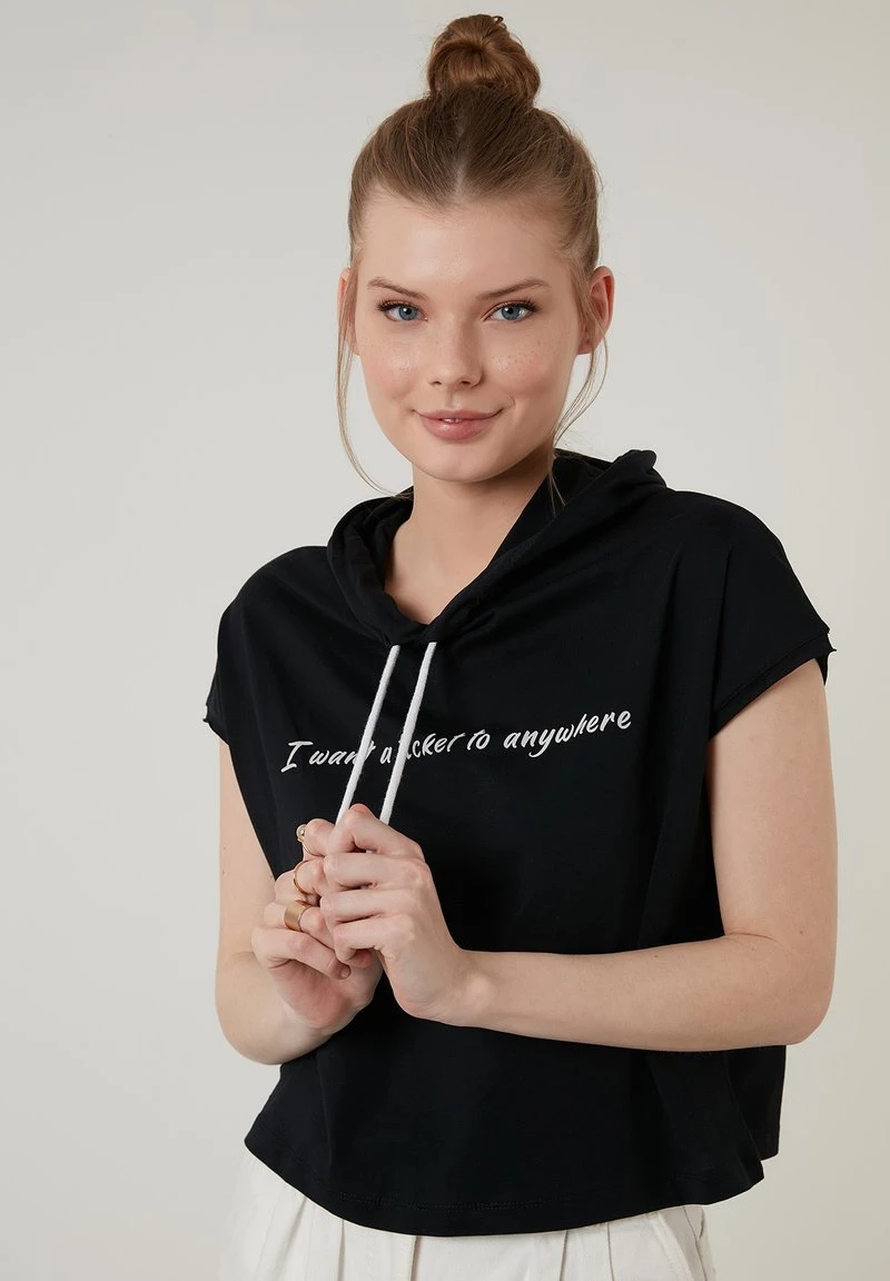 LELA Jersey Con Capucha - Black , Mujer 4 LELA Jersey Con Capucha - Black , Mujer - Imagen 4