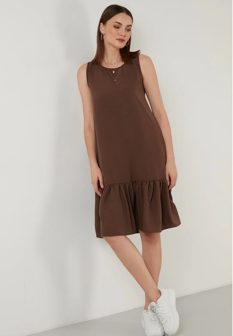LELA REGULAR FIT MIDI - Vestido Informal - Brown, Mujer 4 LELA REGULAR FIT MIDI - Vestido Informal - Brown, Mujer - Imagen 4