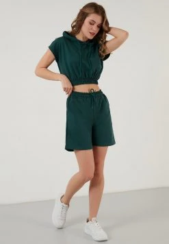 LELA SET - Shorts - Dark Green Melange , Mujer -LELA Tienda 139bc29e439347ffaf3b3875fbfdc217