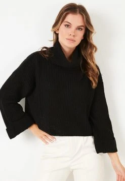 LELA Jersey De Punto - Black , Mujer