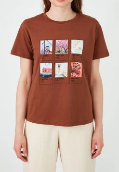 LELA Camiseta Estampada - Brown , Mujer -LELA Tienda 1b3ad8ac6fa04812b6a70d9c580823ef