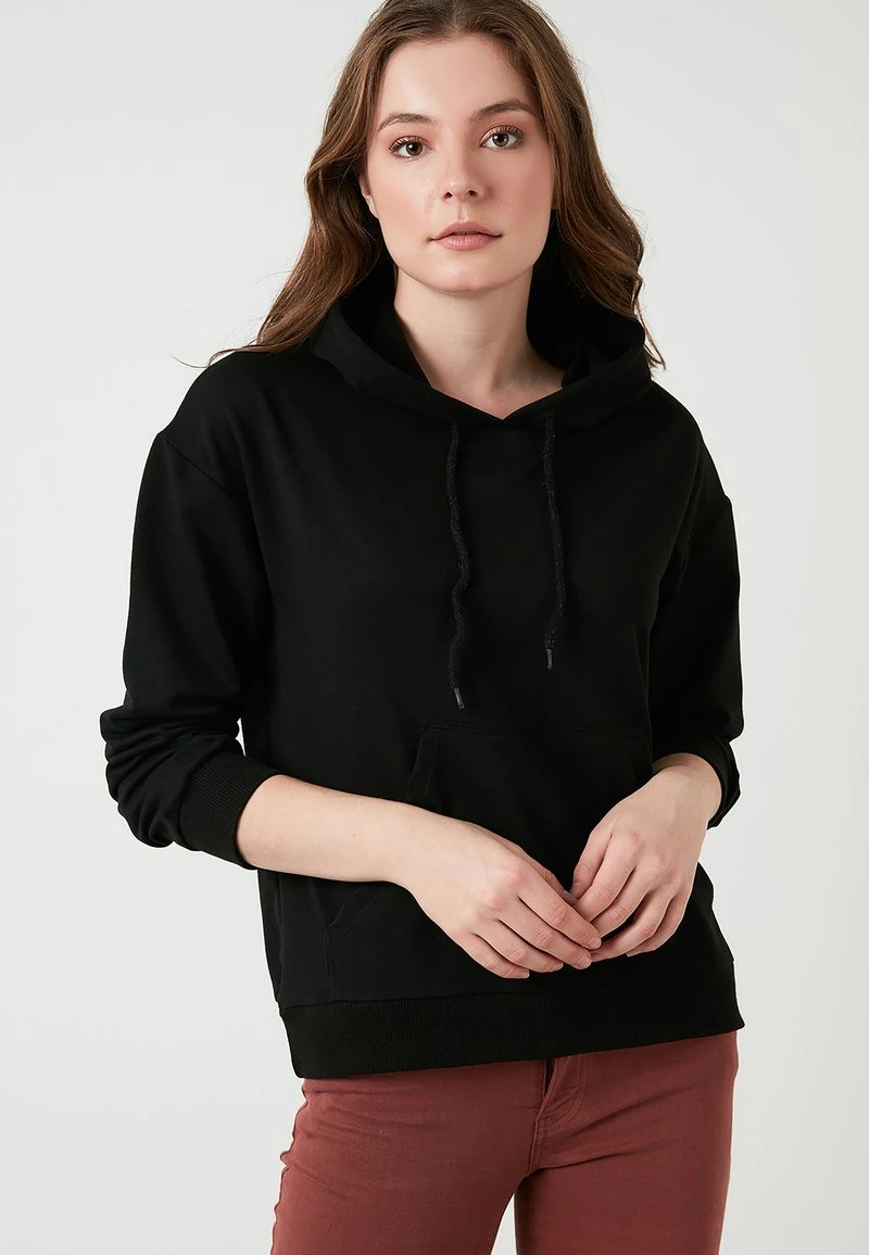 LELA BACK KANGAROO POCKET - Sudadera - Black , Mujer 3 LELA BACK KANGAROO POCKET - Sudadera - Black , Mujer - Imagen 3