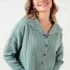 LELA HIGH COLLAR - Chaqueta De Punto - Sea Green, Mujer