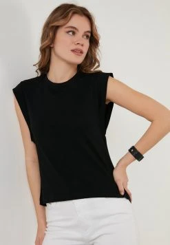 LELA CREW NECK - Camiseta Básica - Black , Mujer -LELA Tienda 217edda356ab4a7586395d50605991d1