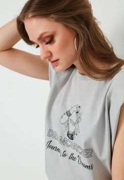 LELA CREW NECK WADDING SHOULDERS - Camiseta Estampada - Grey , Mujer 5 LELA CREW NECK WADDING SHOULDERS - Camiseta Estampada - Grey , Mujer -LELA Tienda 22d7cf5e8a7b485ca2a2b447e217e6c0