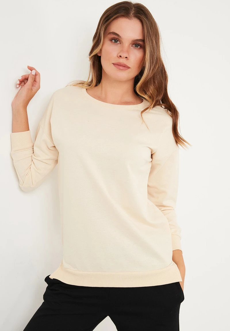 LELA CREW NECK BASIC - Sudadera - Stone Colored , Mujer 1 LELA CREW NECK BASIC - Sudadera - Stone Colored , Mujer