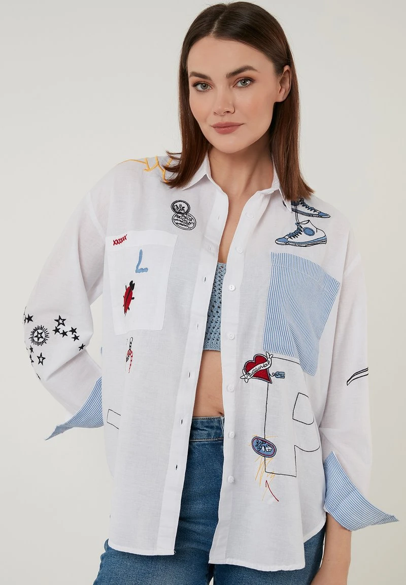 LELA REGULAR FIT - Camisa - White , Mujer 1 LELA REGULAR FIT - Camisa - White , Mujer