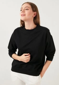 LELA SLIM FIT - Sudadera - Black , Mujer -LELA Tienda 26f505b9488f435d8be48e4ca2743b15