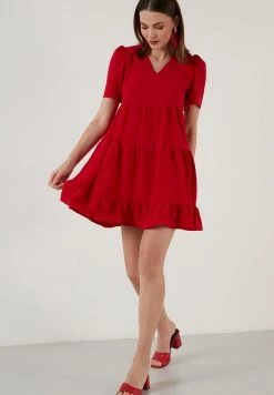LELA Vestido Informal - Red , Mujer -LELA Tienda 27020f1b96bf4a8a9b9287b60a85cd6e