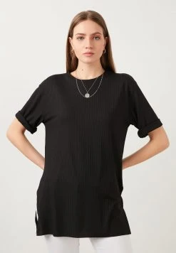 LELA OVERSIZE CREW NECK SLIT DETAILED - Blusa - Black , Mujer -LELA Tienda 28f13eb2cbfe4672bf476ef85df67280