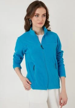 LELA HIGH COLLAR ZIPPER - Forro Polar - Turquoise, Mujer -LELA Tienda 29044a7f528647a5870007107ac5449c