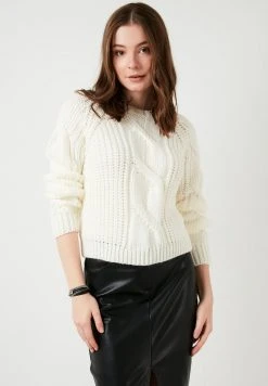 LELA CREW NECK JUMPER 4615106 - Jersey De Punto - Ecru , Mujer