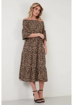 LELA FLOWERED CARMEN THREE QUARTER SLEEV - Vestido Informal - Leopard , Mujer -LELA Tienda 2a3433e03ccf45d49522549622df0d81