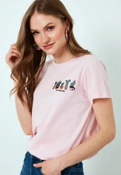 LELA Camiseta Estampada - Light Pink, Mujer