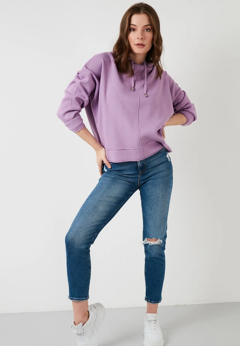 LELA HOODED OVERSIZED - Jersey De Punto - Lilac , Mujer 2 LELA HOODED OVERSIZED - Jersey De Punto - Lilac , Mujer - Imagen 2