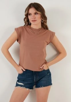 LELA Camiseta Básica - Biscuit Color, Mujer
