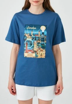 LELA Camiseta Estampada - Indigo, Mujer