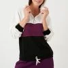 LELA Jersey Con Capucha - Ecru-purple-black, Mujer