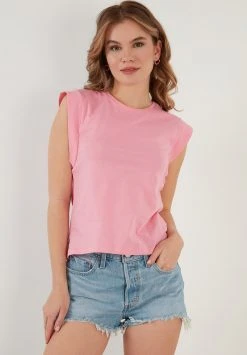 LELA CREW NECK - Camiseta Básica - Pink Melange , Mujer -LELA Tienda 3bc734dfee5b4482bcc7c4e9c8894a6d