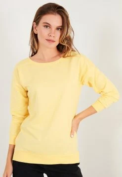 LELA CREW NECK BASIC - Sudadera - Yellow , Mujer