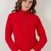 LELA HIGH COLLAR ZIPPER - Forro Polar - Red , Mujer