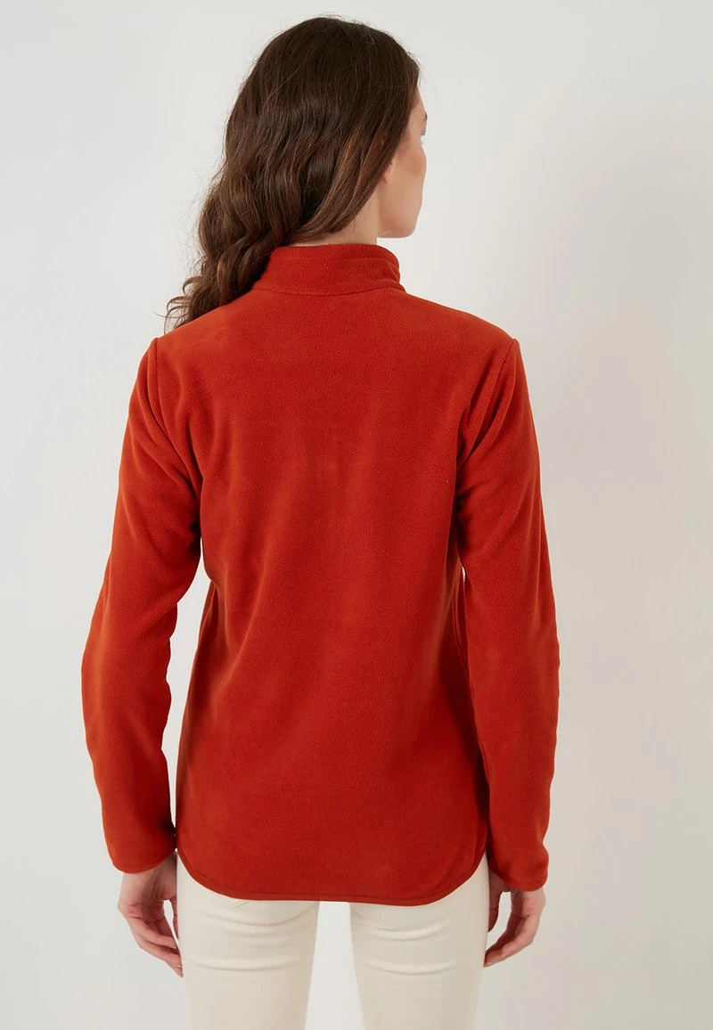 LELA HIGH COLLAR ZIPPER - Forro Polar - Orange , Mujer 2 LELA HIGH COLLAR ZIPPER - Forro Polar - Orange , Mujer - Imagen 2