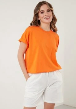 LELA Camiseta Básica - Orange Color , Mujer -LELA Tienda 426a9b7a711f433684e59527a956e931