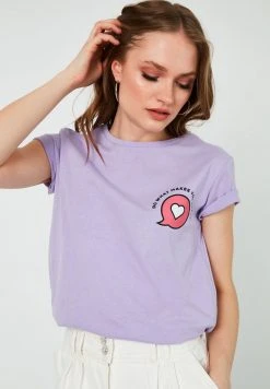 LELA Camiseta Estampada - Lilac , Mujer