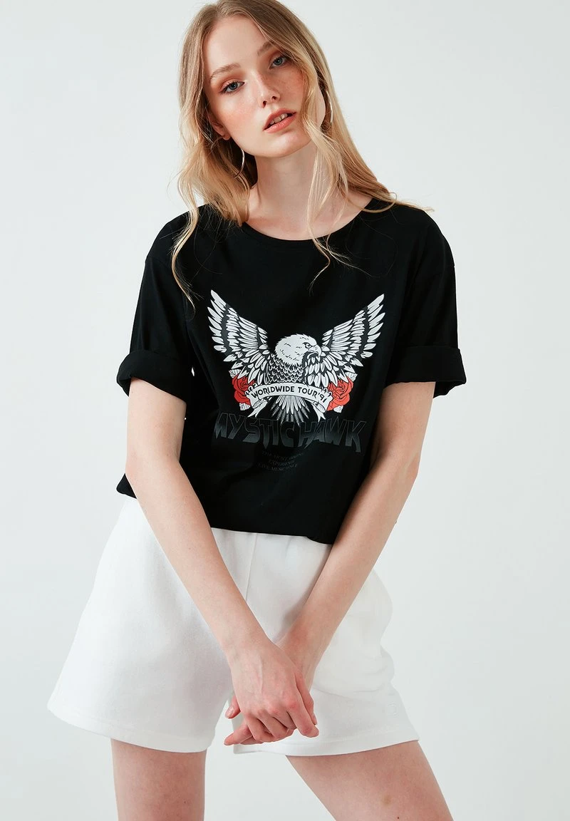 LELA Camiseta Estampada - Black , Mujer 1 LELA Camiseta Estampada - Black , Mujer