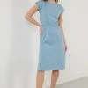 LELA SHORT SLEEVE - Vestido Informal - Baby Blue , Mujer