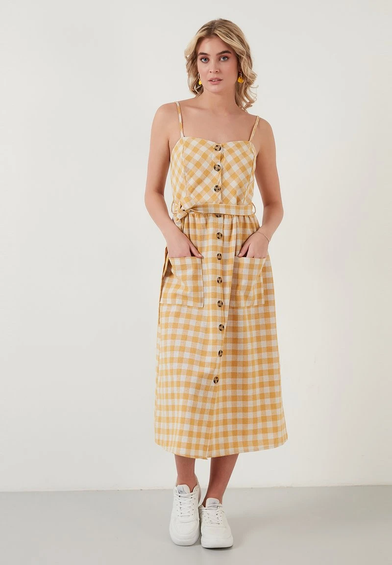 LELA Vestido Informal - Mustard Color , Mujer 1 LELA Vestido Informal - Mustard Color , Mujer
