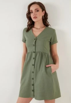 LELA Vestido Informal - Khaki , Mujer