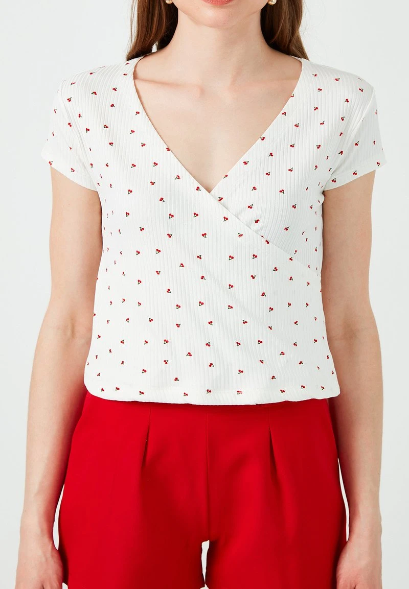 LELA PRINT - Blusa - Ecru Red , Mujer 1 LELA PRINT - Blusa - Ecru Red , Mujer