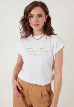 LELA CREW NECK - Camiseta Estampada - White , Mujer -LELA Tienda 4fe27c8990854e5cac712874378a919c