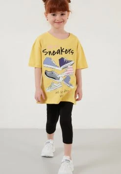 LELA REGULAR FIT T-SHIRT AND LEGGINGS - Leggings - Yellow , Niños