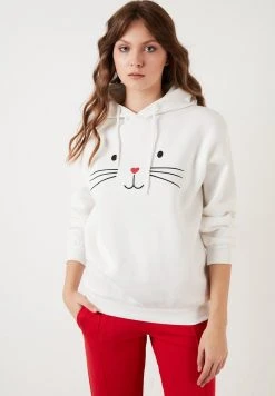 LELA Jersey Con Capucha - Ecru , Mujer