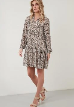 LELA LONG SLEEVE MINI - Vestido Informal - Leopard, Mujer -LELA Tienda 52a04060121c4776af8d5045085f874d