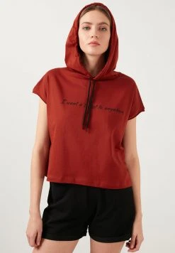 LELA Jersey Con Capucha - Brick Red , Mujer