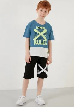 LELA REGULAR FIT T-SHIRT AND SHORTS - Shorts - Petrol Blue , Niños