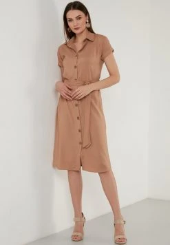 LELA REGULAR FIT DRESS 6235243 - Vestido Camisero - Mink Color, Mujer -LELA Tienda 55b3056d7d064e7b91eda54b882a09d1