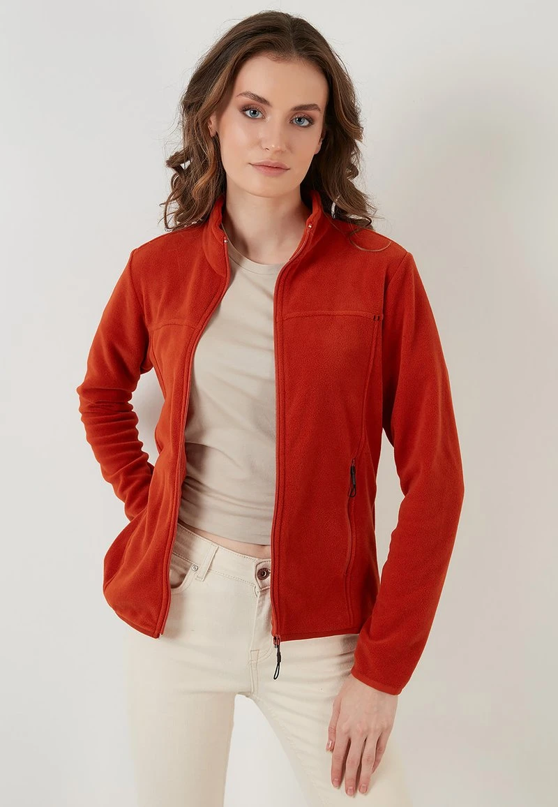 LELA HIGH COLLAR ZIPPER - Forro Polar - Orange , Mujer 5 LELA HIGH COLLAR ZIPPER - Forro Polar - Orange , Mujer - Imagen 5