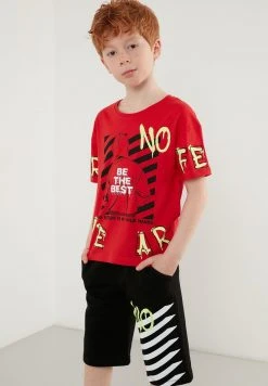 LELA REGULAR FIT T-SHIRT AND SHORTS - Shorts - Red , Niños