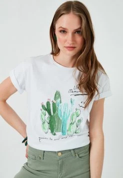 LELA Camiseta Estampada - White , Mujer
