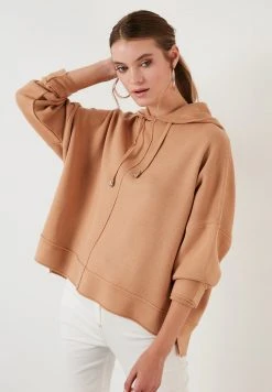 LELA HOODED OVERSIZED - Jersey De Punto - Camel, Mujer -LELA Tienda 5a6c8fa6125d42d889265c191ce73ef8