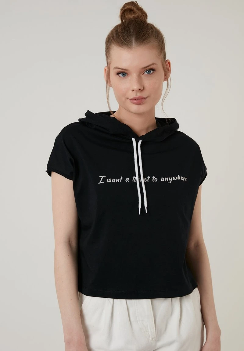 LELA Jersey Con Capucha - Black , Mujer 1 LELA Jersey Con Capucha - Black , Mujer