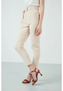 LELA HIGH WAISTED BELTED POCKET TROUSERS WOMEN'S TROUSERS - Pantalones - Stone Colored , Mujer -LELA Tienda 5c02b3861acd48539ed1124d9d5ad151